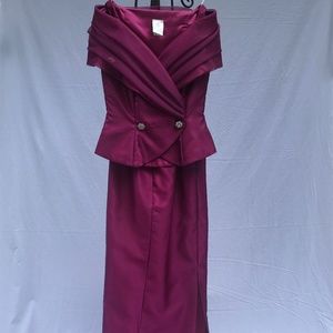 Two-piece Vintage Fuschia Gown